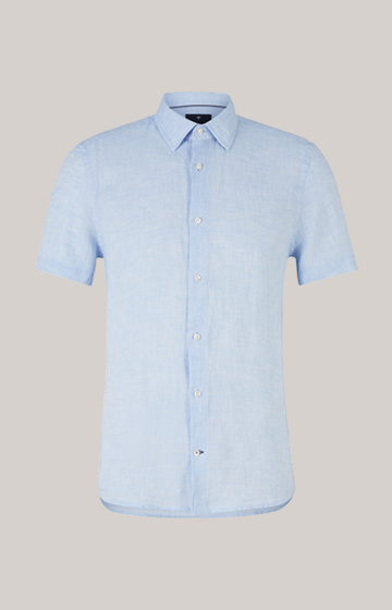 Lniana koszula Pit w kolorze jasnoniebieskim z efektem melanżu