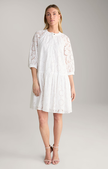 Stick-Kleid in Weiß