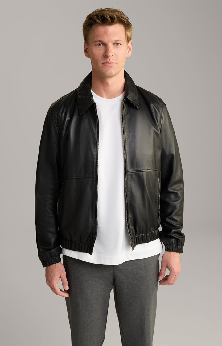Rock Leather Jacket in Black