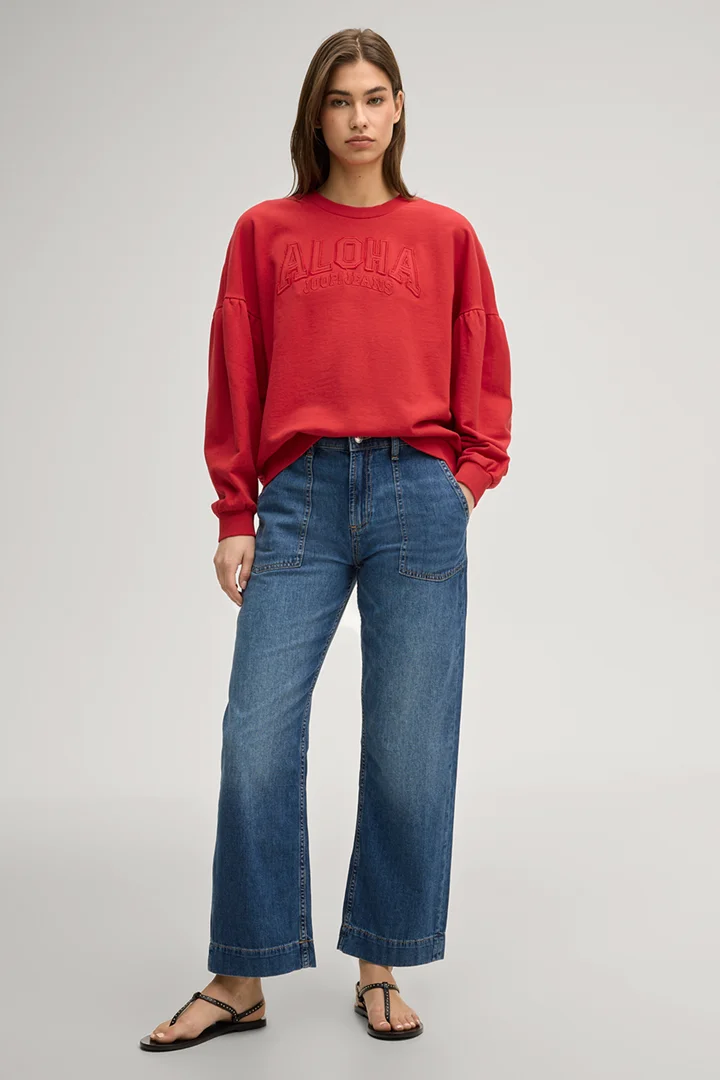 Jeans Esra in Denimblau, mittlerer Bund