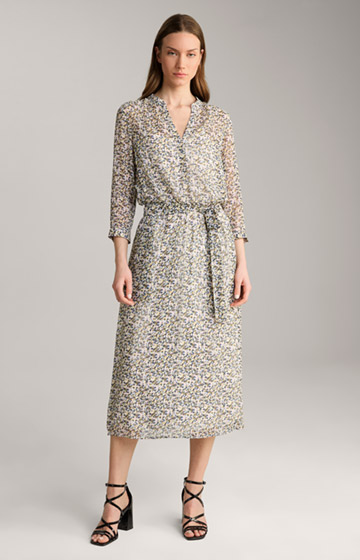 Dress in Ecru/Lilac, patterned