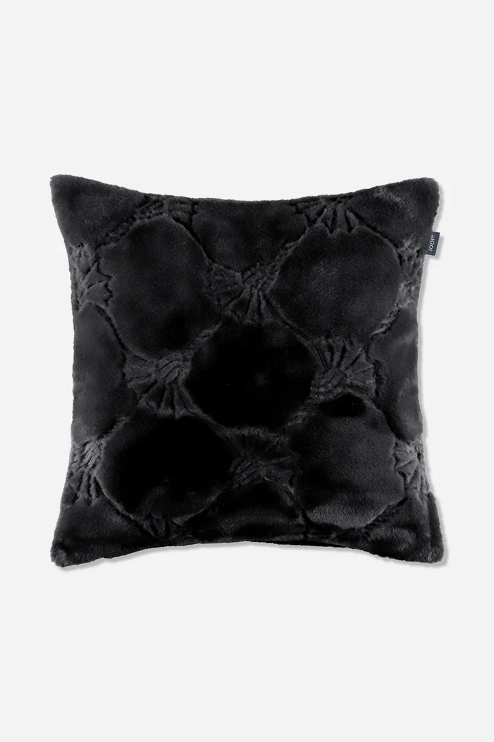 Leads to product detail page "JOOP! COZY CORNFLOWER decorative cushion cover in black, 50 x 50 cm"
