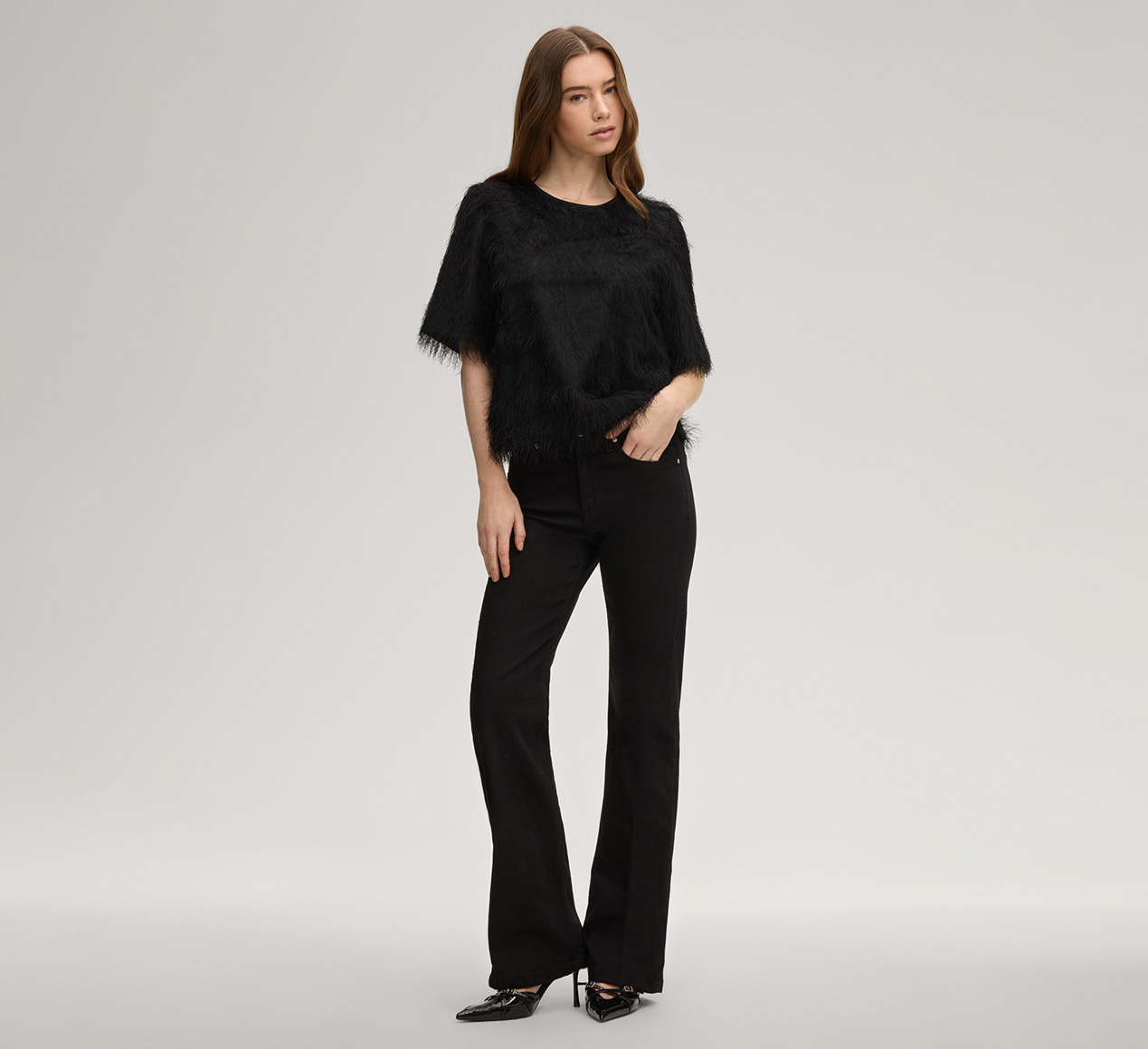 JOOP! präsentiert das Produkt Jeans Chrisi, hohe Taille in Schwarz aus der Kategorie Jeans