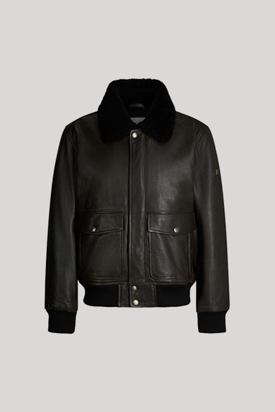 Falko Leather Jacket in Grey