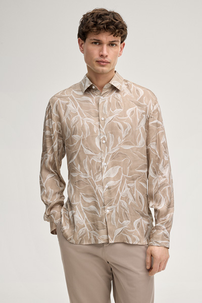 Hemd Matty in Beige gemustert