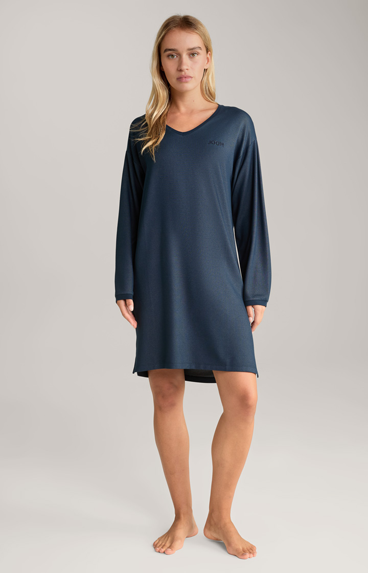 Loungewear Longshirt in Midnight Blue meliert