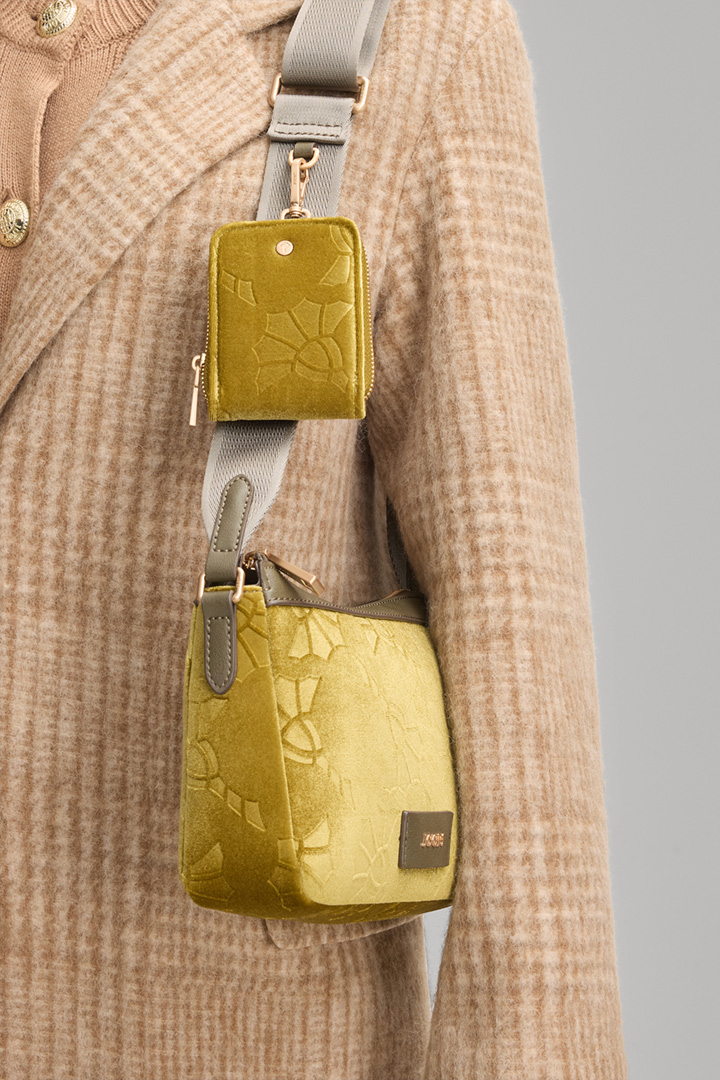 Leads to product detail page "Ricamo Dolce Jasmina Shoulder Bag in Green"