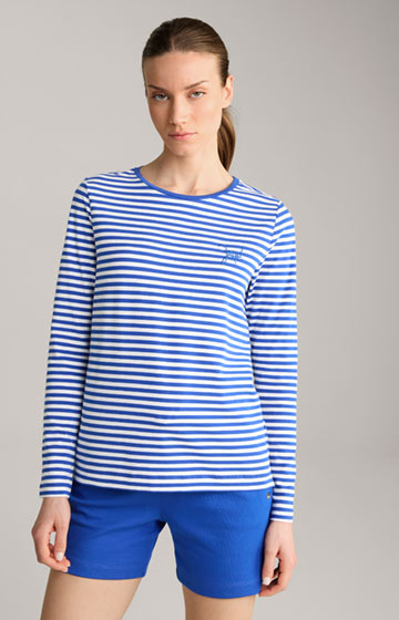 Long-sleeved Shirt in Blue/White Stripes