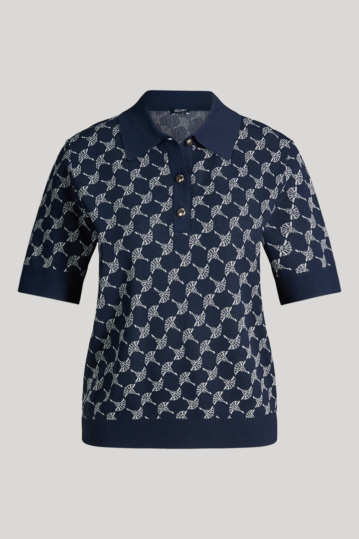 Leads to product detail page "Cornflower polo shirt Kella in navy"