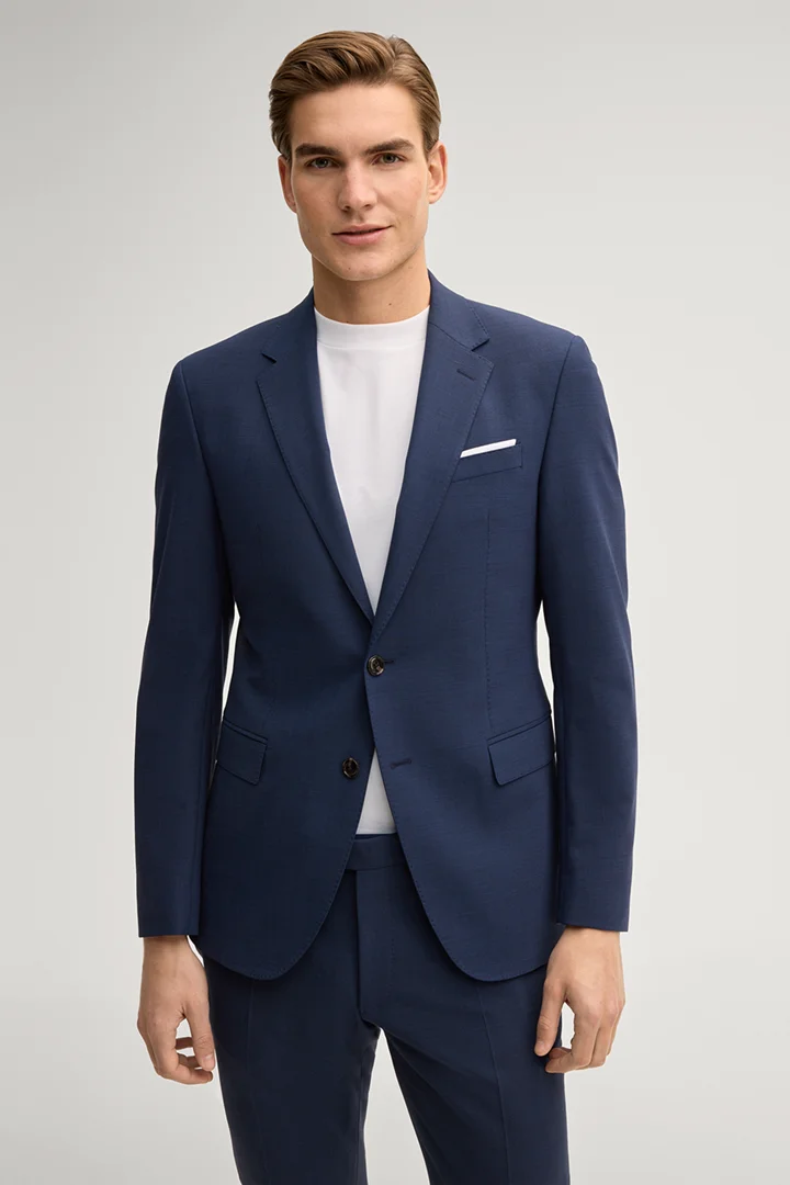 Führt zu Produktdetailseite „Baukasten-Sakko Herby in Dunkelblau meliert"