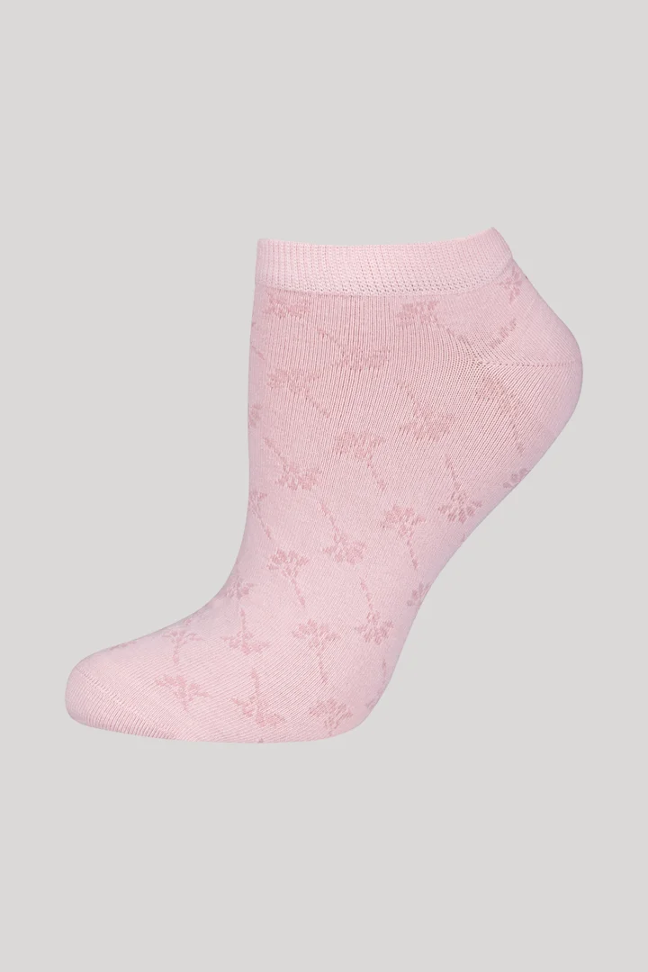 Leads to product detail page "2-pack of for your daily glam sneaker socks in pink and white"