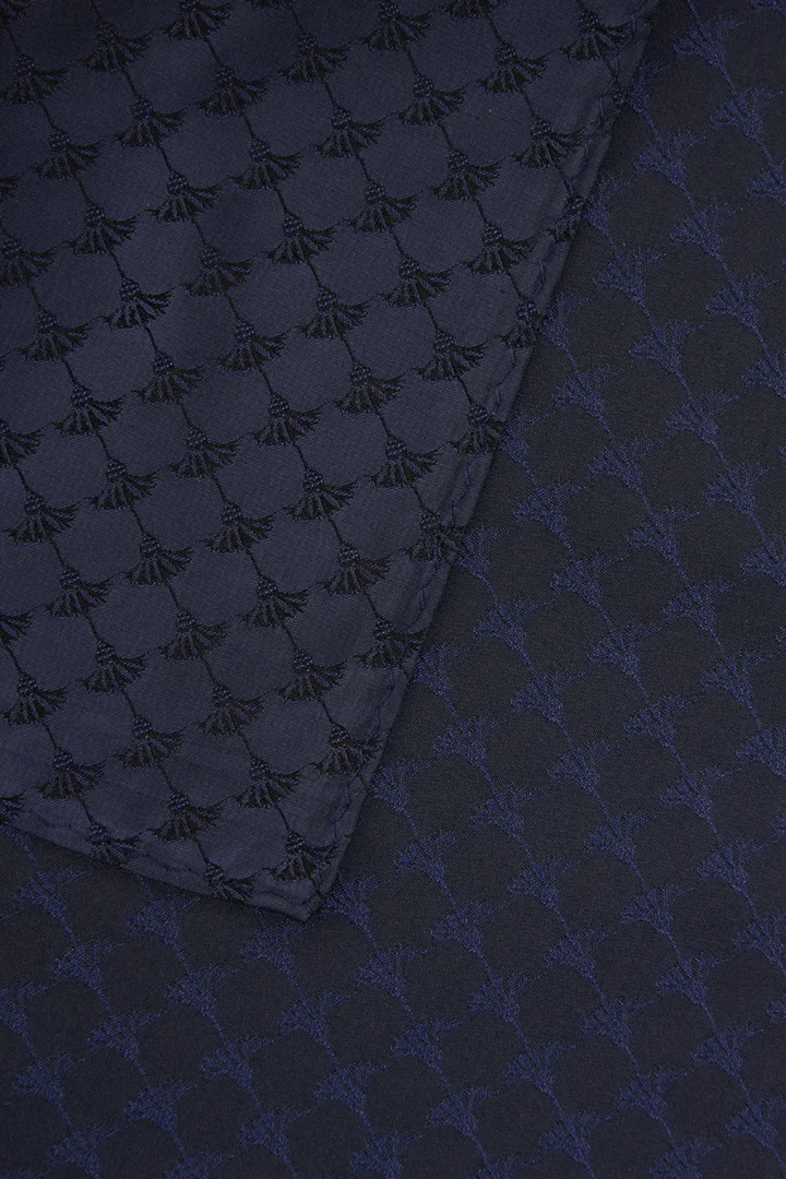 Leads to product detail page "Cornflower Silk Pocket Square in Navy"