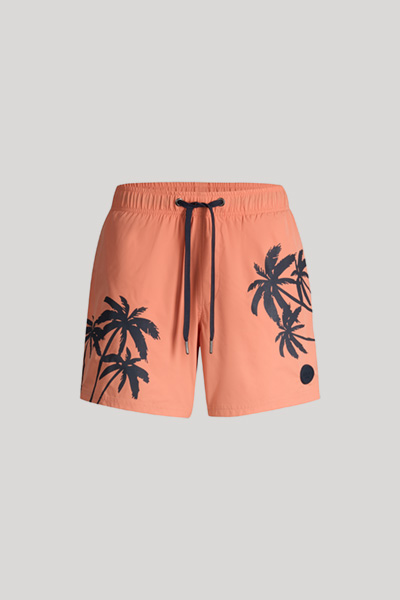 Swim shorts in coral palm print