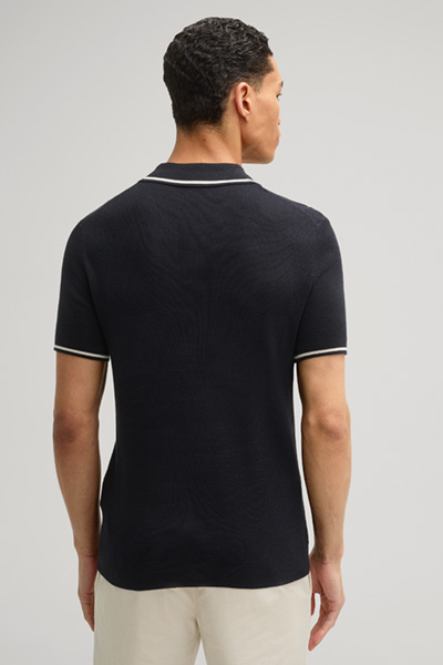 Strick-Poloshirt Vancao in Navy