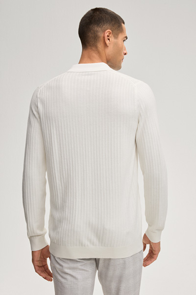 Pullover Galdino in Offwhite gerippt