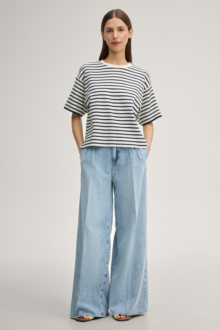 Führt zu Produktdetailseite „T-Shirt Tricia in Navy/Creme gestreift"