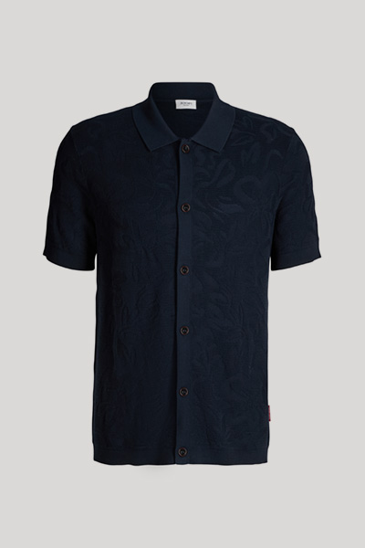 Strick-Polohemd Rasmo in Navy