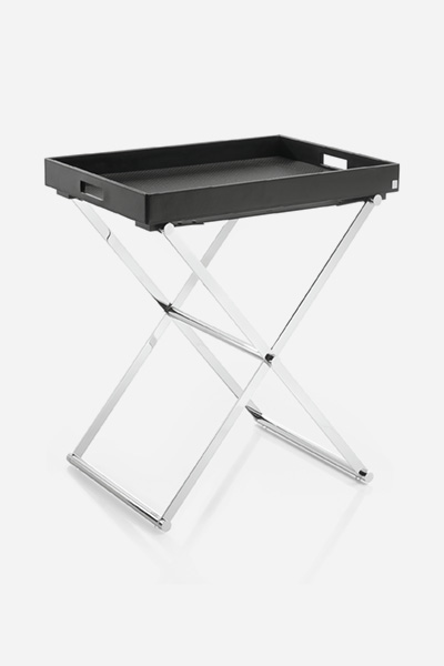 Beistelltisch klappbar mit Tablett XL, JOOP! HOMELINE, Schwarz/Chrom