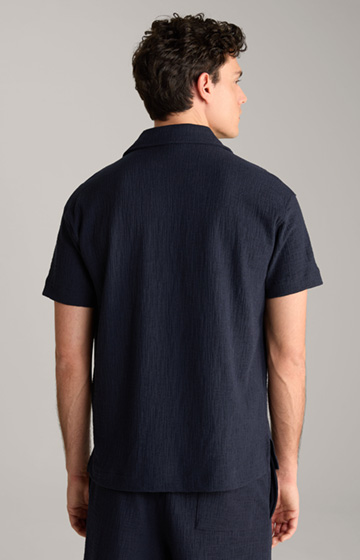 Tate Shirt in Textured Dark Blue