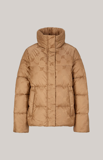 Padded Cornflower Quilted Jacket in Camel