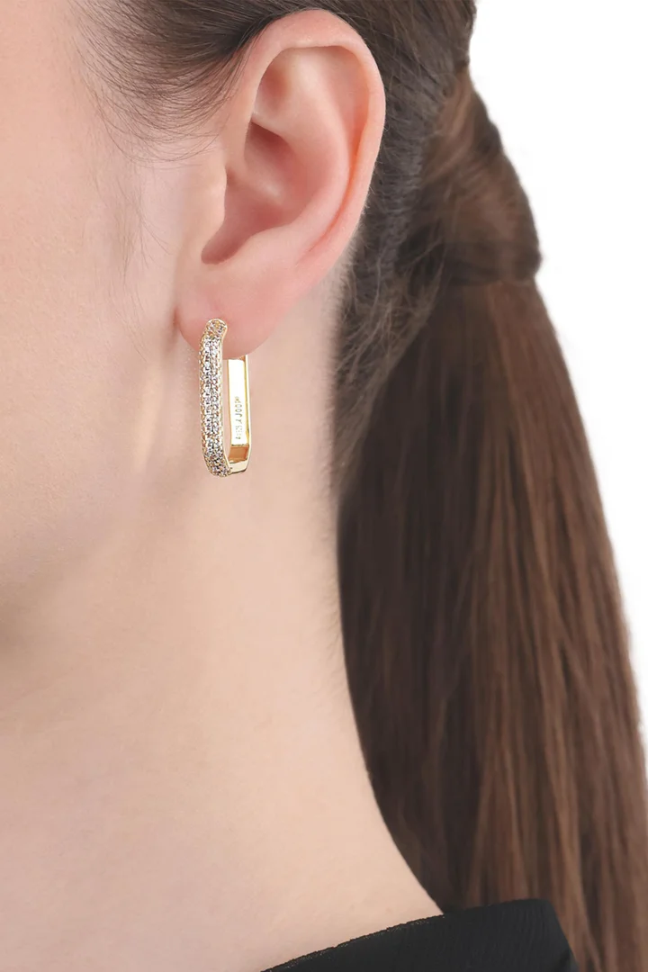 Führt zu Produktdetailseite „Creolen mit Zirkonia in Gold"