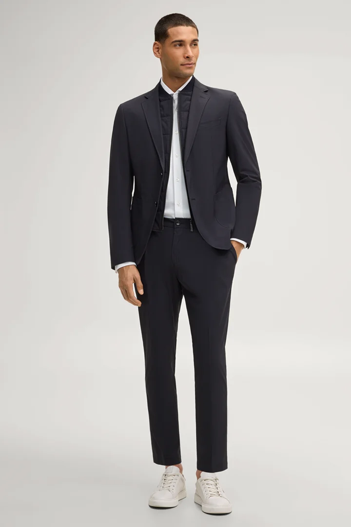 Leads to product detail page "Dynamic Lester pleated trousers in navy"