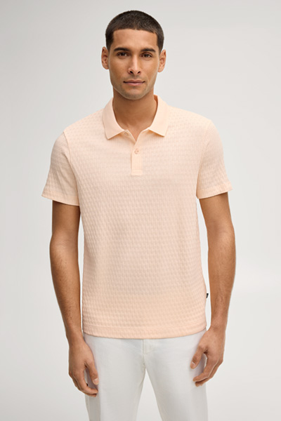 Jorge polo shirt in structured apricot