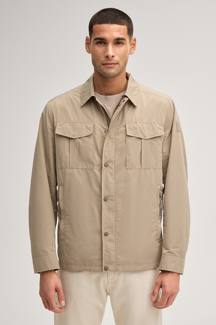 Leads to product detail page "Roger suede leather jacket in light brown"