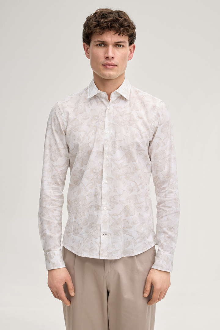 Führt zu Produktdetailseite „Hemd Pit in Weiß/Beige gemustert"