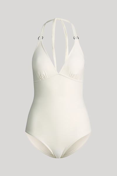 Neckholder-Badeanzug in Offwhite