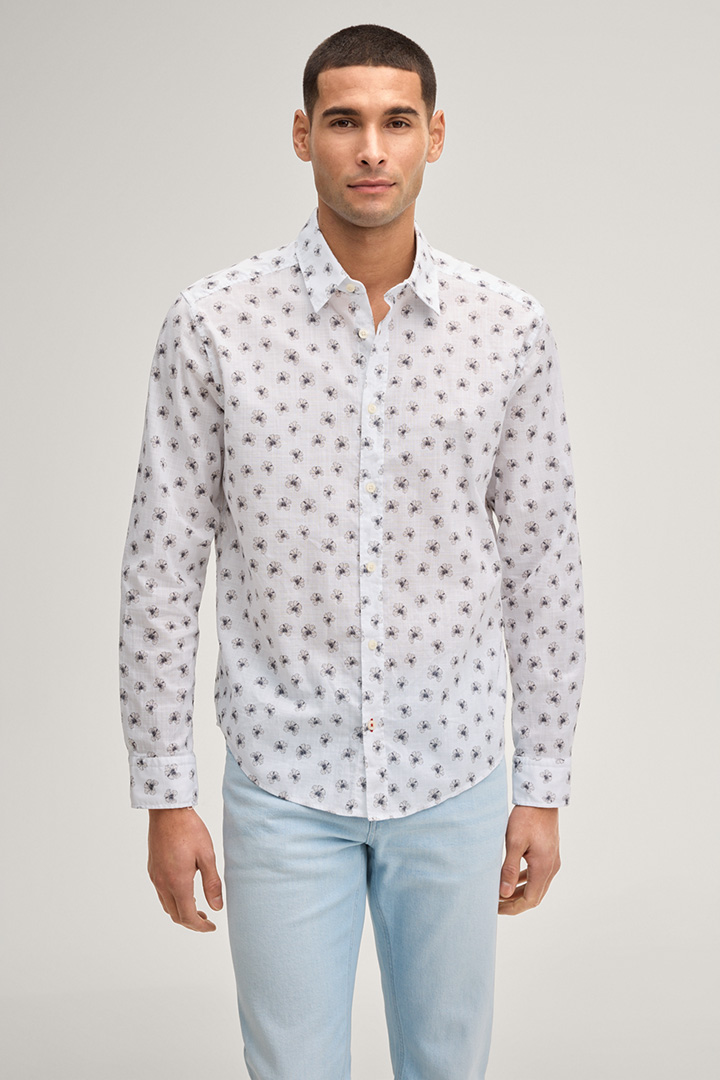 Führt zu Produktdetailseite „Hemd Hanson in Weiß gemustert"