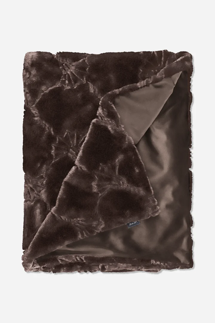 Führt zu Produktdetailseite „Plaid JOOP! COZY CORNFLOWER in Umbra, 130 x 170 cm"