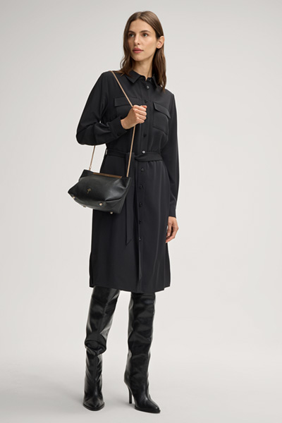 Hemdblusenkleid Dara in Schwarz