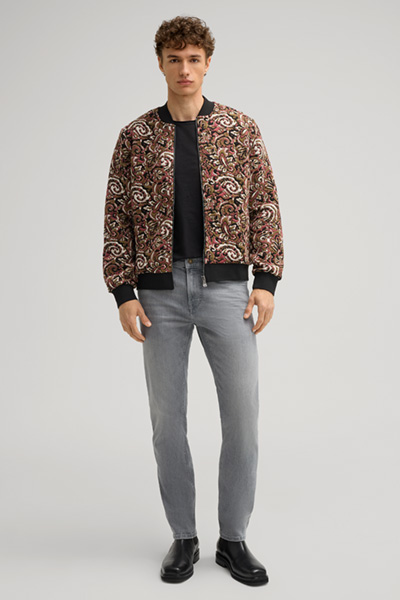 Jacquard-Blouson Danger in Rot/Braun gemustert