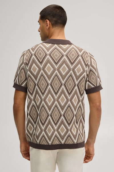 Diamor knitted shirt in brown/beige patterned