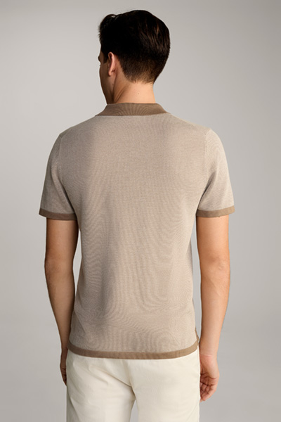 Knit Polo Trent in Light Brown