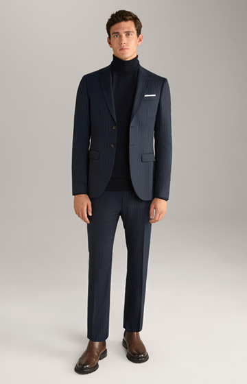 Damon-Gun Suit in Navy Stripes