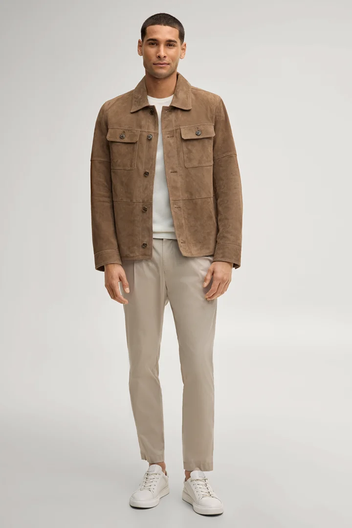 Prowadzi do strony produktu „Skórzana kurtka Rill w kolorze taupe"