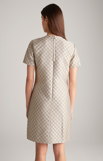 Jacquard Dress in a Beige Pattern