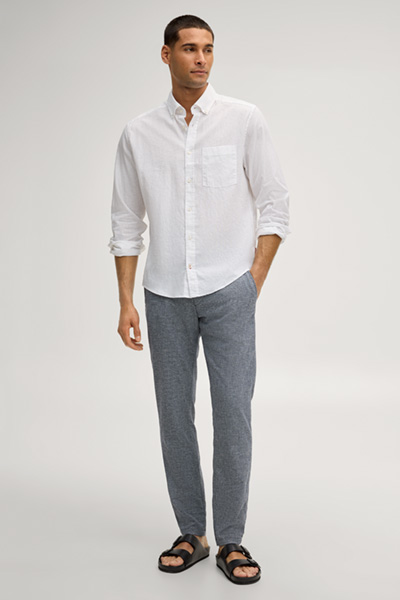 Maxton linen blend chino in navy mottled