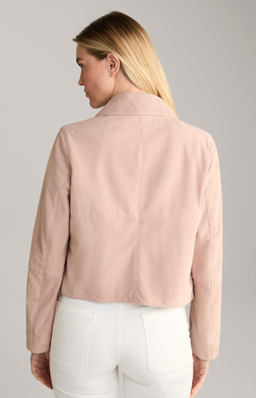 Suede Leather Jacket in Rose