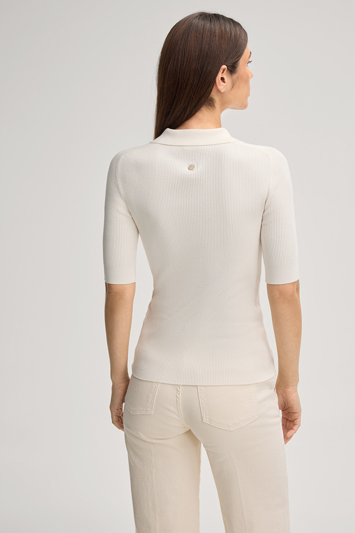 Strick-Poloshirt Kalili in Creme