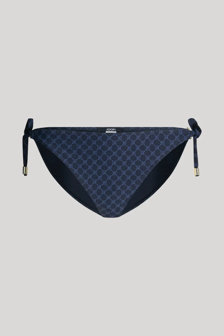 Leads to product detail page "Patterned bikini bottoms in navy"