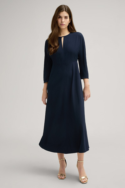 Crêpe-Kleid Doreen in Navy