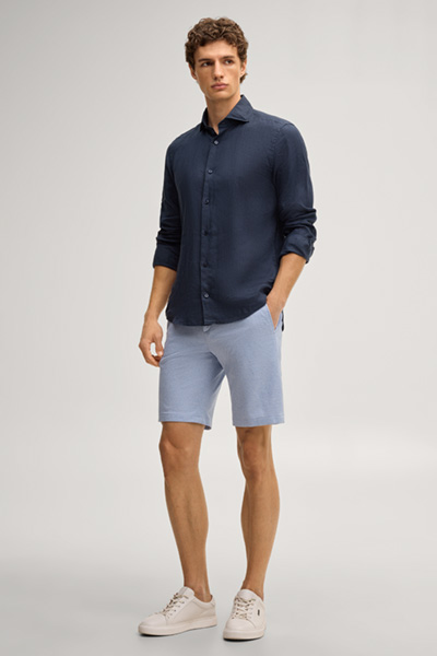 Führt zu Produktdetailseite „Jersey-Chino-Shorts Capri in Hellblau"