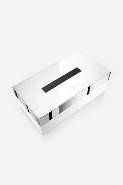 JOOP! CHROMELINE Tissue Box in Chrome/White