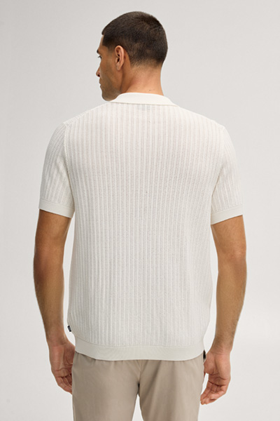 Baoron knitted polo shirt in off-white