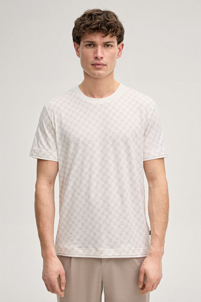 Cornflower T-Shirt Victormanuel in Offwhite