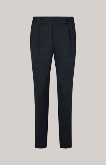 Bennet Jersey Suit Trousers in Dark Blue Melange
