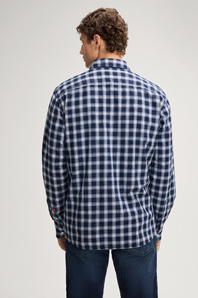 Hanck Shirt in Dark Blue/White Check